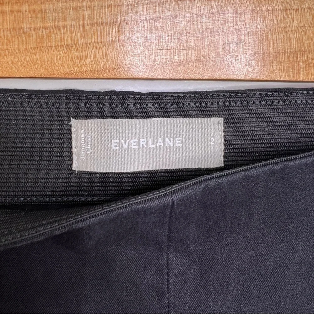 EVERLANE The Side Zip Cotton Stretch Black Pants - Picture 4 of 6